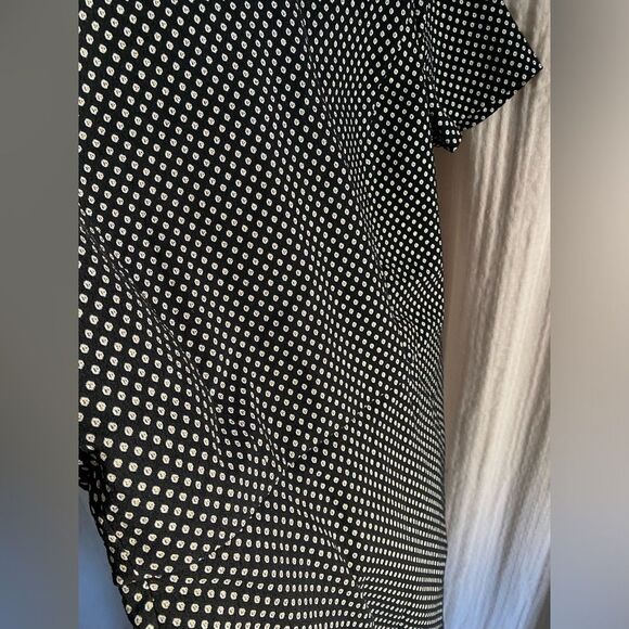 J. Crew Factory Sheath Dress Women's 0 Black Polka Dot Short Sleeve Jacquard - Picture 3 of 9